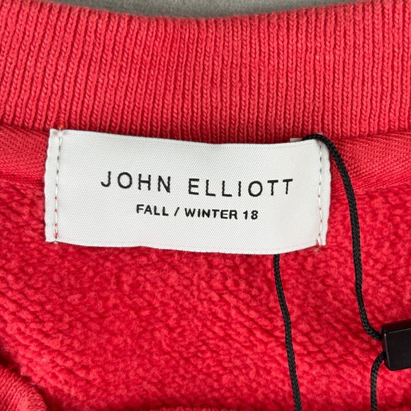 John Elliott Replica Crewneck Sweatshirt Washed Red Men 2 USA Made New Rare Read - Picture 12 of 15